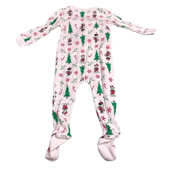 Janie and Jack Disney White and Green Holiday Footie - Picture 2 of 3